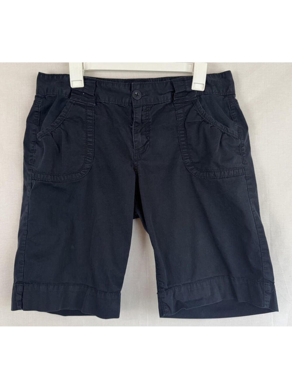 Calvin Klein Shorts Womens 14 Blue Cargo Bermuda Utility Pockets Cotton Stretch
